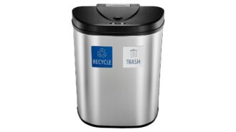 Insignia 18 Gal Automatic Trash Can With Recycle And Waste Divider Stainless Steel