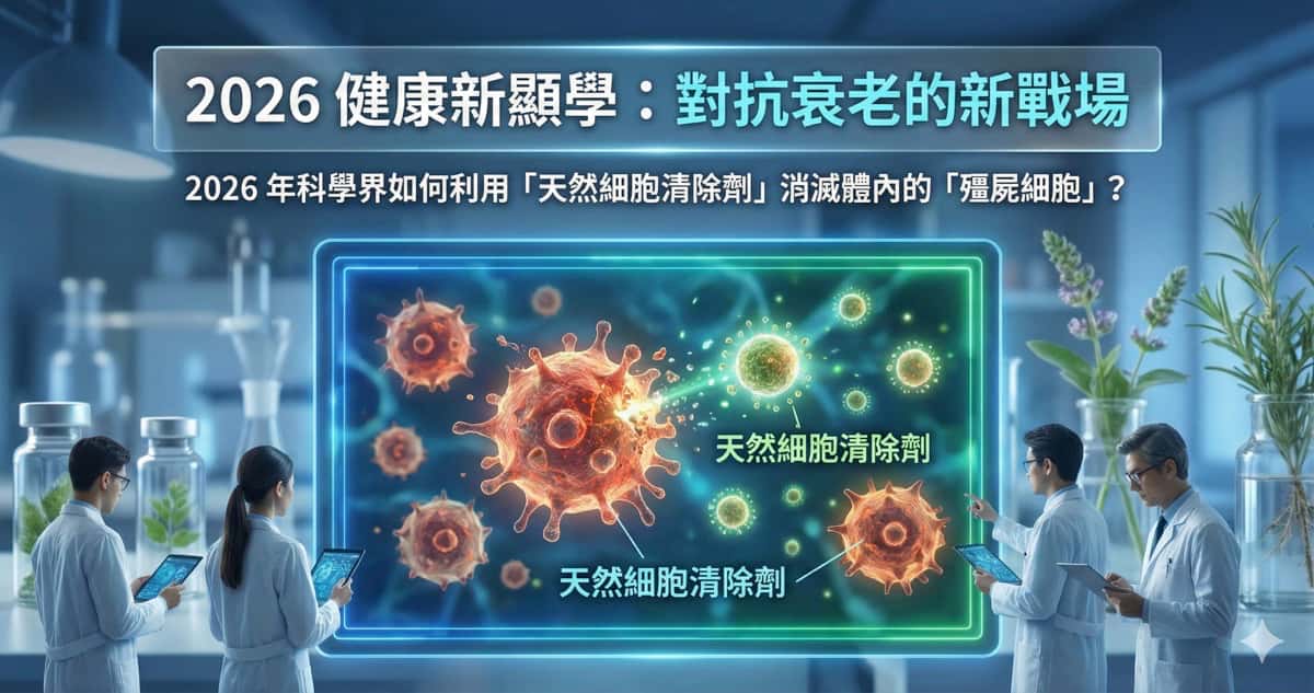 對抗衰老的新戰場：2026 年科學界如何利用「天然細胞清除劑」消滅體內的「殭屍細胞」？