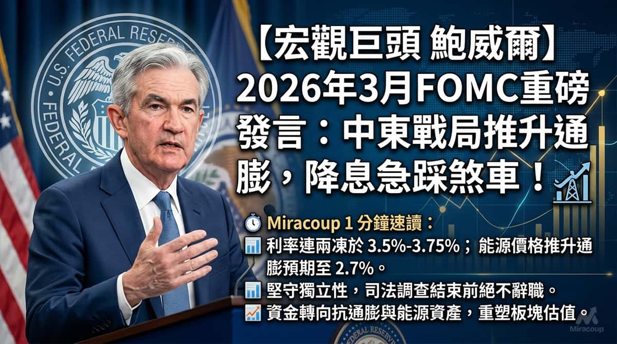 鮑威爾 Jerome Powell Fomc Speech March 2026 Energy Inflation