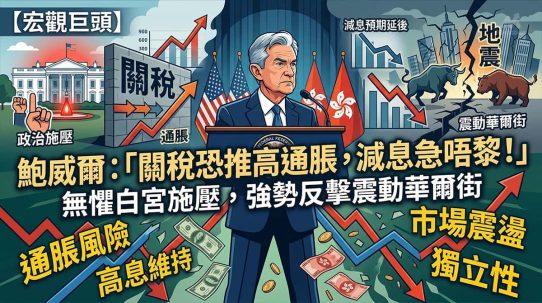 鮑威爾指關稅恐推高通脹，減息急唔黎
