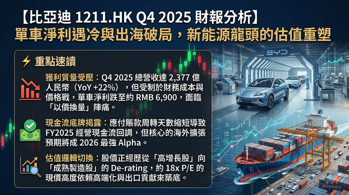 比亞迪 1211.HK Q4 2025 財報分析