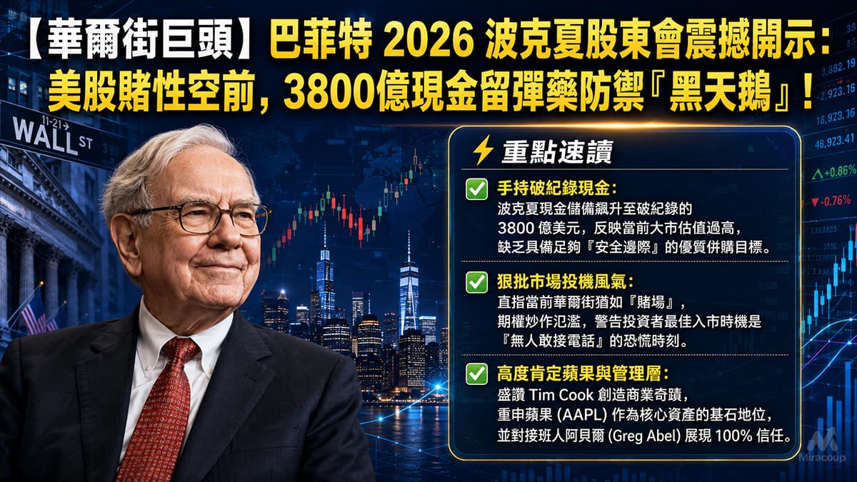 巴菲特 2026 波克夏股東會震撼開示