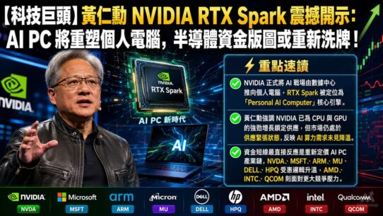 黃仁勳 NVIDIA RTX Spark 震撼開示
