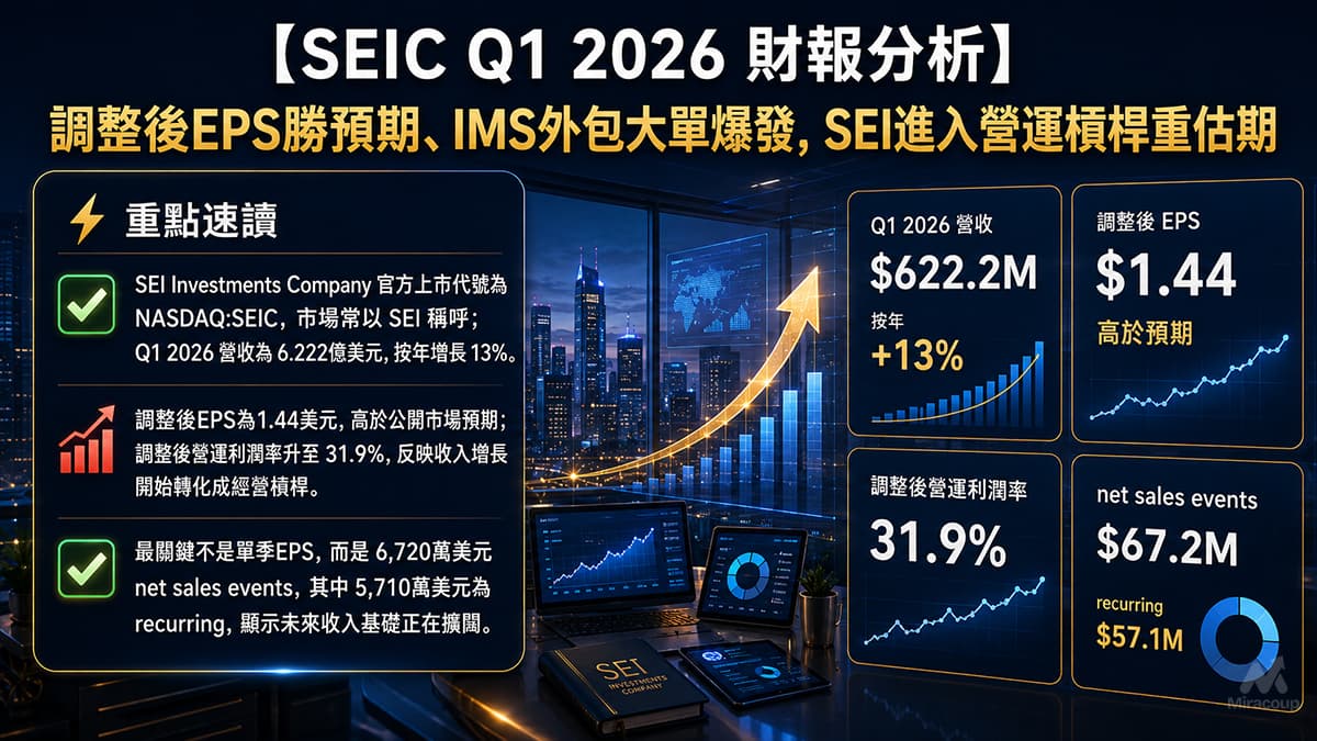 SEIC Q1 2026 財報分析