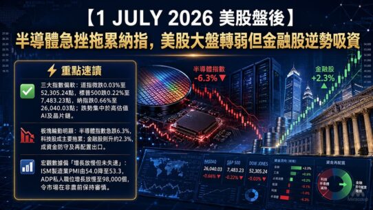 1 JULY 2026 美股盤後