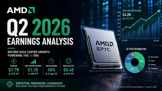 AMD Q2 2026 earnings analysis covering data center growth, margins, guidance and valuation