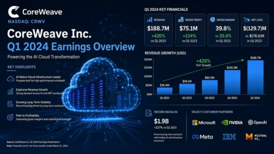 CoreWeave business model analysis covering AI cloud infrastructure, GPU deployment, orchestration, competitive moat and growth catalysts