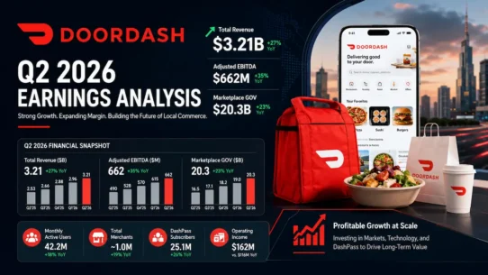 DoorDash DASH Q2 2026 earnings analysis covering revenue, margins, guidance and valuation