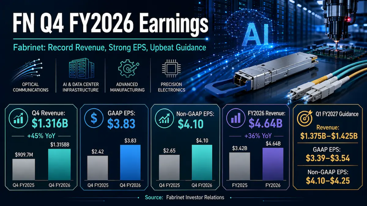 Fabrinet FN Q4 2026 earnings analysis covering revenue, EPS, margins, guidance and AI data-center growth