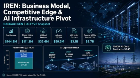 IREN business model showing grid power, data centers, GPU compute and AI cloud infrastructure