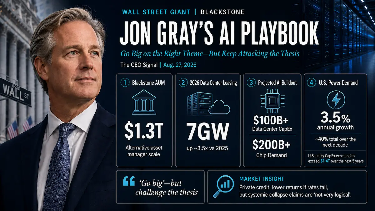Blackstone President Jon Gray discussing AI investment strategy, private credit and big bets in 2026