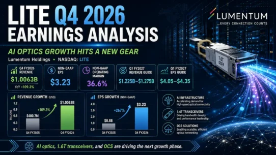LITE Q4 2026 earnings analysis of Lumentum revenue, margins, guidance and AI optics growth