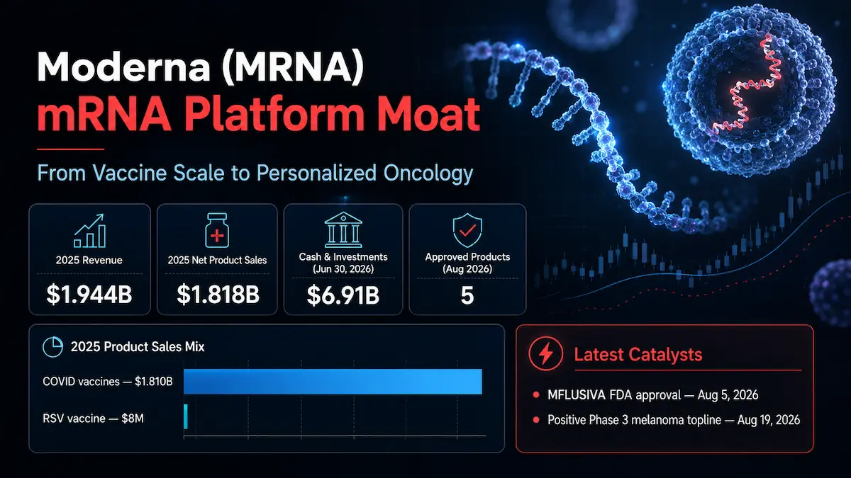 Moderna business model analysis covering mRNA platform, vaccines, manufacturing, and personalized oncology