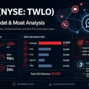 Twilio business model showing communications, contextual data, and AI orchestration platform strategy