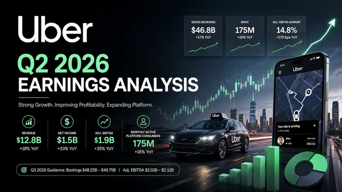 UBER Q2 2026 earnings analysis of growth, margins, guidance and autonomous vehicle investment