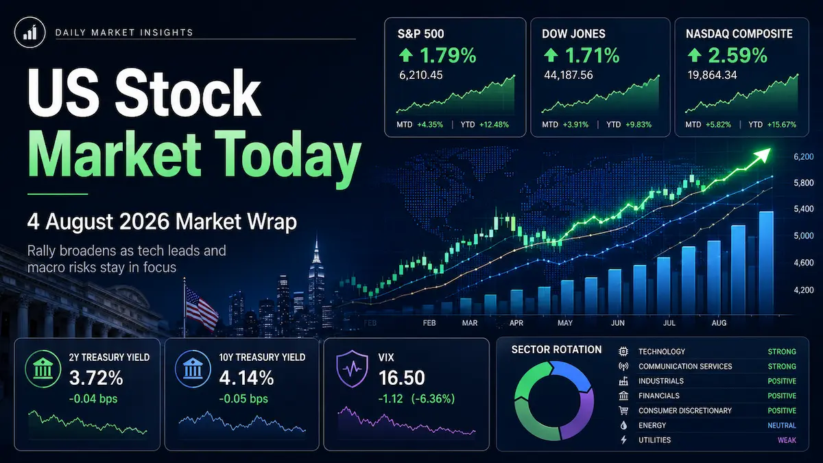 US stock market record rally led by technology on August 4, 2026