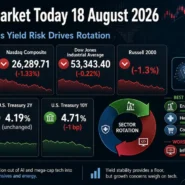 US stock market selloff on August 18, 2026 led by semiconductors as investors rotated into energy and defensive sectors