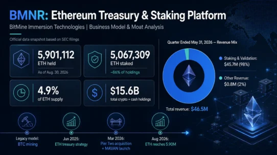 BitMine Immersion Technologies BMNR business model, ETH treasury strategy, and MAVAN staking platform analysis