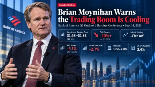 Bank of America CEO Brian Moynihan discussing the 2026 outlook for investment banking, trading, rates and AI