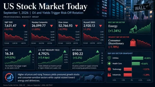 US stock market performance on September 1 2026 amid rising oil prices and Treasury yields