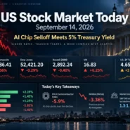 US stock market today September 14 2026 as AI chip stocks fall and the 10-year Treasury yield tests 5 percent