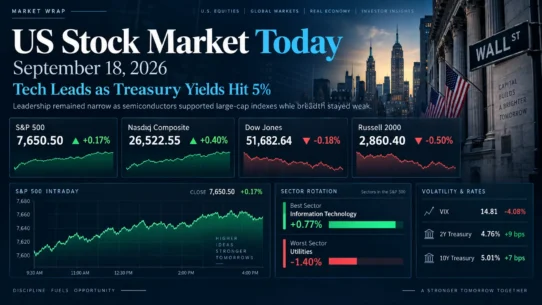 US stock market close on September 18 2026 with S&P 500, Nasdaq, Treasury yields and sector rotation