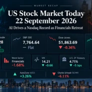 September 22, 2026 US market close: Nasdaq reaches a record while financial stocks decline