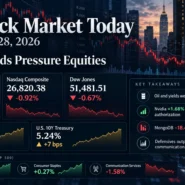 September 28, 2026 US stock market wrap showing falling indexes, rising Treasury yields and defensive sector rotation