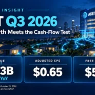 AT&T Q3 2026 earnings analysis showing revenue $32.3 billion, adjusted EPS $0.65 and free cash flow $5.0 billion.