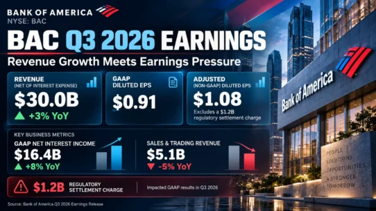 Bank of America BAC Q3 2026 earnings, net interest income, regulatory charge and valuation analysis