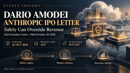 Dario Amodei and Anthropic IPO letter analysis: safety gates, model releases and revenue timing, with the October 26, 2026 filing date and proposed ticker ANT.