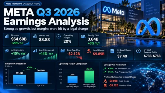 META Q3 2026 earnings analysis of revenue, GAAP EPS, legal costs, AI capital expenditures and valuation risks