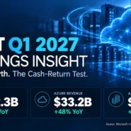 Microsoft MSFT Q1 2027 earnings: revenue $92.3 billion, Azure revenue $33.2 billion with 48% growth, and adjusted EPS $4.89.