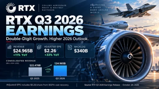 RTX Q3 2026 earnings: $24.97 billion revenue, $2.26 adjusted EPS and $340 billion backlog