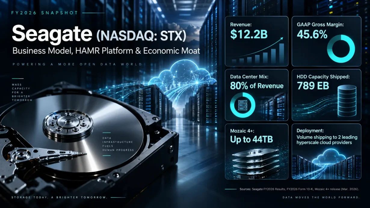 Seagate business model analysis focused on HAMR-based Mozaic drives, hyperscale data centers, and storage economics