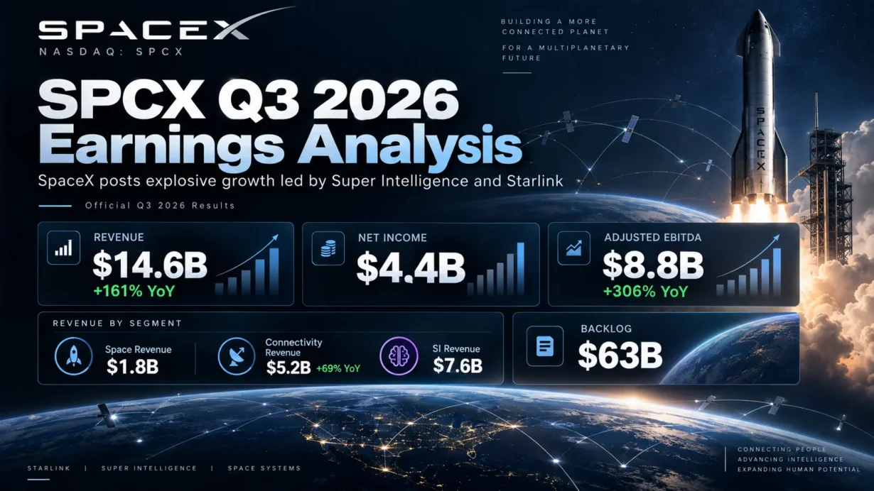 SPCX Q3 2026 earnings analysis of SpaceX revenue, operating margin, Starlink, Super Intelligence and capital expenditure guidance