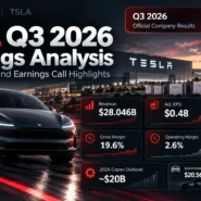 Tesla Q3 2026 earnings analysis covering revenue, profit margins, cash flow, FSD, Robotaxi and stock valuation