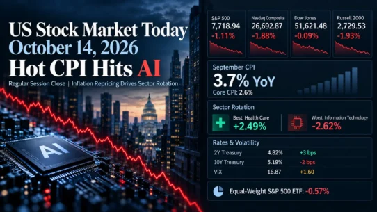 October 14, 2026 US stock market selloff led by AI stocks as health care outperforms