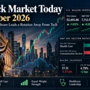 US Stock Market Today 20 October 2026 showing Dow strength, healthcare leadership and Nasdaq weakness