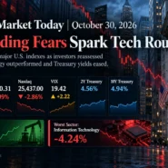 US stock market October 30 2026 closing performance, technology selloff and energy sector outperformance